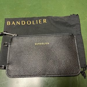 NWOT Bandolier classic pebble zip black/silver pouch.